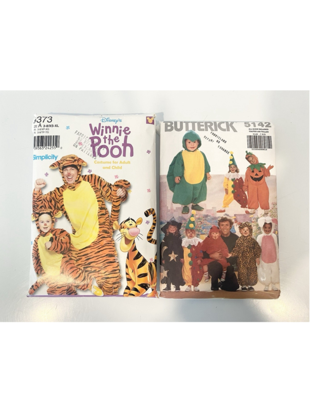 Lot of 2 Costume Sewing Patterns Disney Tigger Simplicity 9373 Butterick 5142